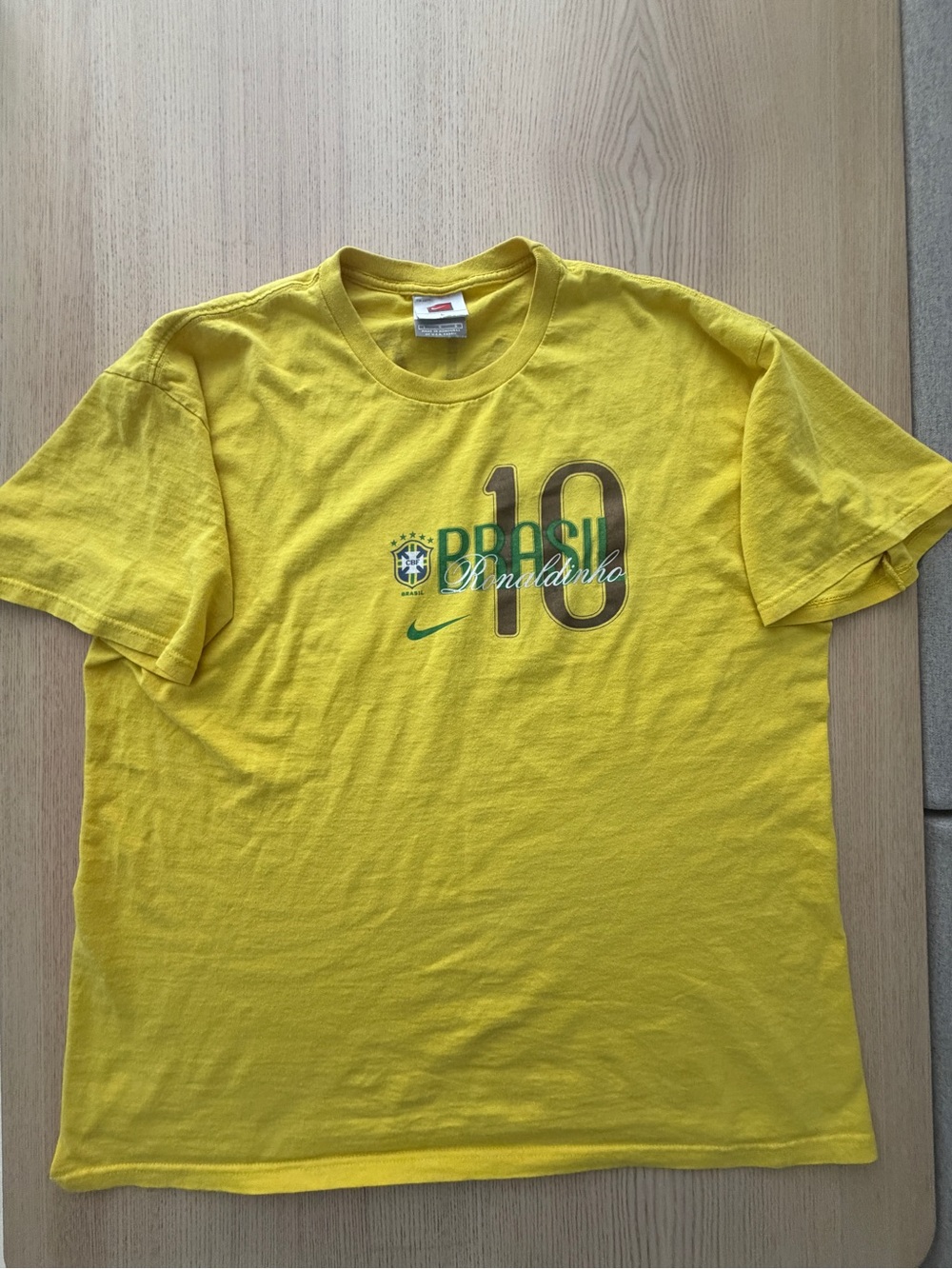 Vintage Ronaldinho Brazil Nike T-Shirt Soccer Size Large